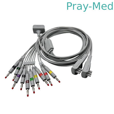 kupować Złącze bananowe 4.0 Kabel Nalong EKG 3,6 m Szara kurtka TPU 10 przewodów prowadzących produkcja online