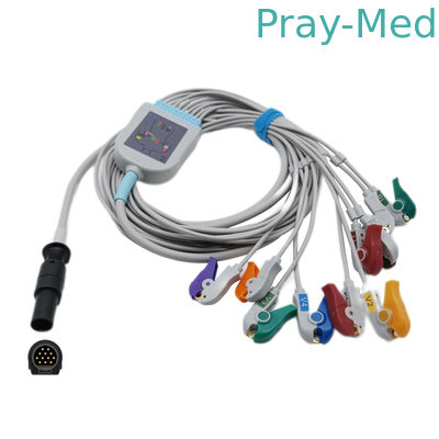kupować Kurtka TPU Mortara Kabel EKG 12-stykowe złącze Hypertronix Oznaczenie kolorami ołowiu AHA/IEC produkcja online