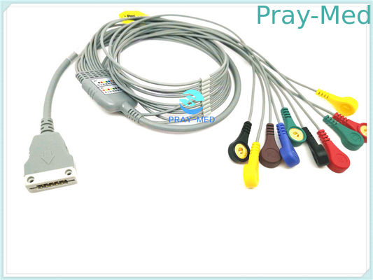 kupować Przewód pacjenta EKG miedzianego przewodu, kabel EKG EKG Holter 10/12 odprowadzeń z zatrzaskiem produkcja online