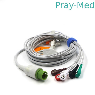 kupować Spacelabs 5 odprowadzeniowy kabel ekg z końcówką zatrzaskową 17-stykowe złącze dla dorosłych/dzieci 3,6 m produkcja online