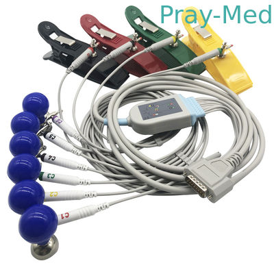 kupować Nihon 10 odprowadzeniowy kabel EKG EKG z elektrodami zaciskowymi kończyn dolnych w klatce piersiowej produkcja online