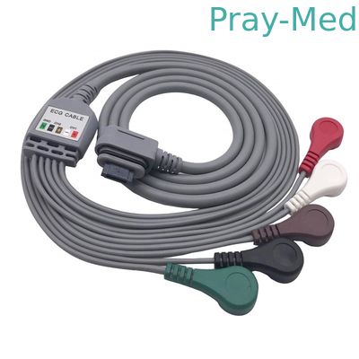 kupować 5/7 z zatrzaskiem EKG Kabel holterowy GE SEER z zatrzaskiem, IEC 2.5m Szary Kolor 2008594-001/2008594-002/2008594-004 produkcja online
