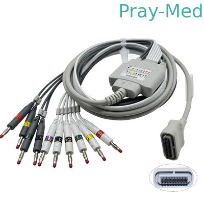 kupować 10 odprowadzeń 20Pin Banana 4.0 Kabel EKG Kompatybilny z Edan ECG SE-1515 DX12 Holter Cable produkcja online