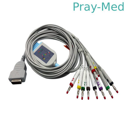 15 Pin Ekg Kabel Jeden kawałek 10 przewodów z bananym 4.0 Tpu Jacket 2029893-001