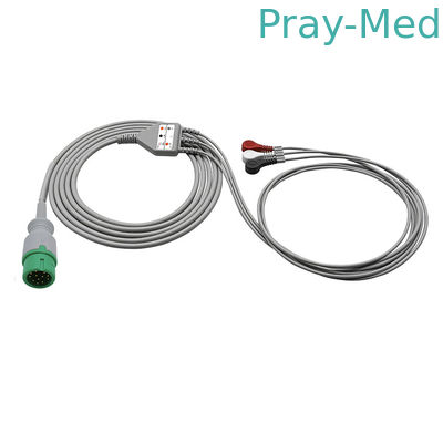 Kompatybilny kabel EKG z 12 szpilkami z przewodami ołowiowymi