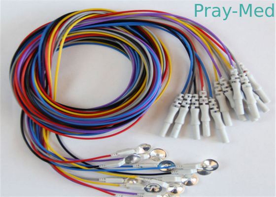 Kolorowa Eeg Elektroda Czapka Z Kolorowym Eeg Przewody ołowiu 10szt / Set