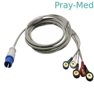 5 odprowadzeń 6-pinowy kabel EKG MEK Physio Control z zatrzaskowym końcem