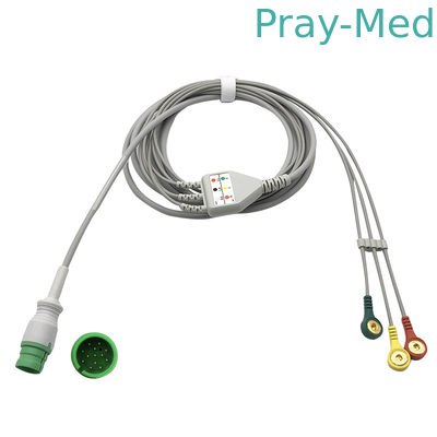 Okrągłe złącze 13-stykowe 3,6 m 3-żyłowy kabel EKG do Mediana D500