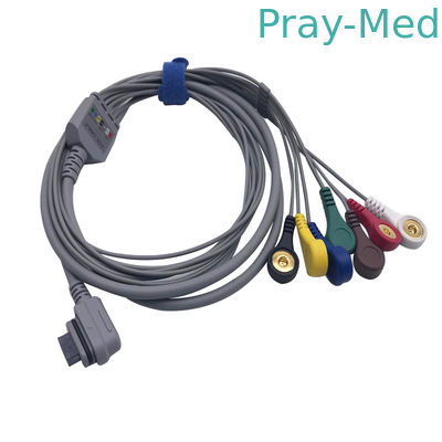GE 7-odprowadzeniowy kabel pacjenta EKG 1,1 m 16-pinowy z osłoną Snap AHA lub IEC TPU