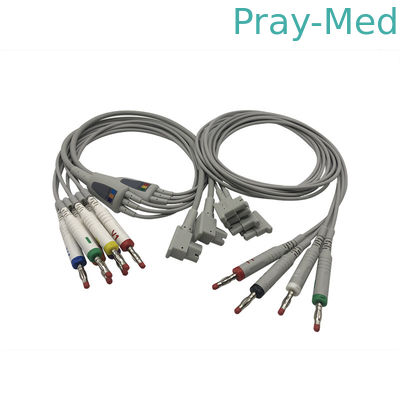 Kabel HP / HP EKG z 10 przewodami odprowadzeniowymi Złącze 2-stykowe Szary kolor 989803151651